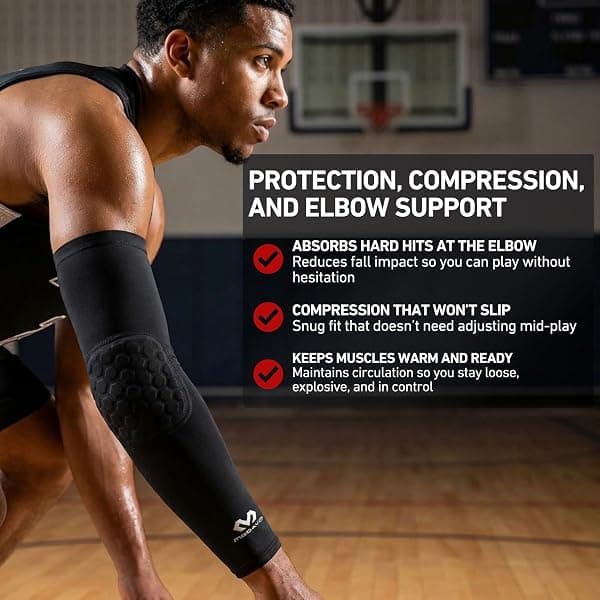McDavid Hex Shooter Arm Sleeve, Black, Large — view 2 of 4