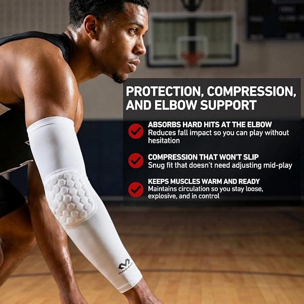 McDavid Hex Shooter Arm Sleeve, White, Medium — view 2 of 4