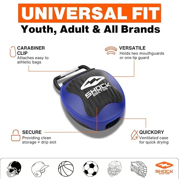Shock Doctor Vented Mouth Guard Case, Blue — view 2 of 4