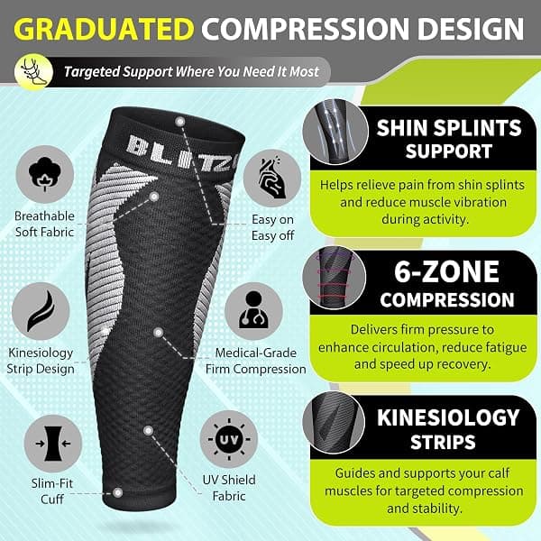 BLITZU Calf Compression Sleeves, Large/X-Large — view 3 of 4