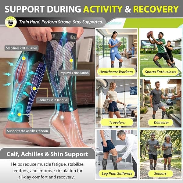BLITZU Calf Compression Sleeves, Large/X-Large — view 4 of 4
