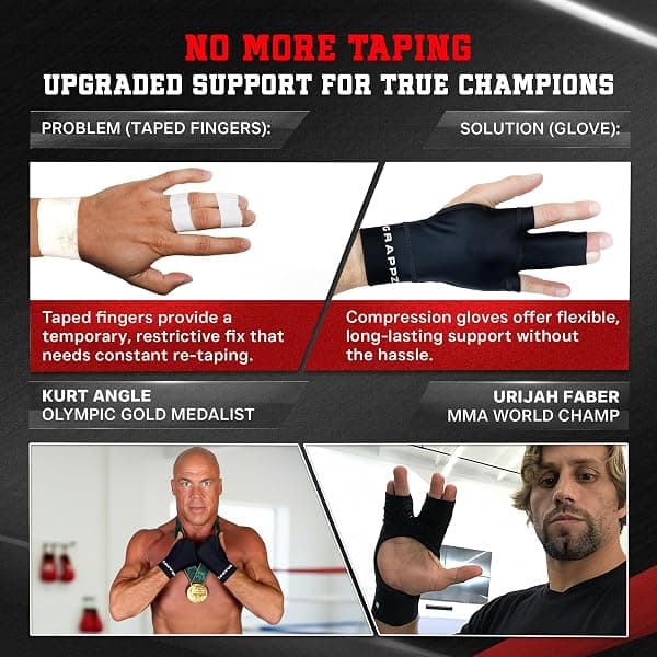 Grappz Middle Finger Compression Gloves, Large — view 3 of 4