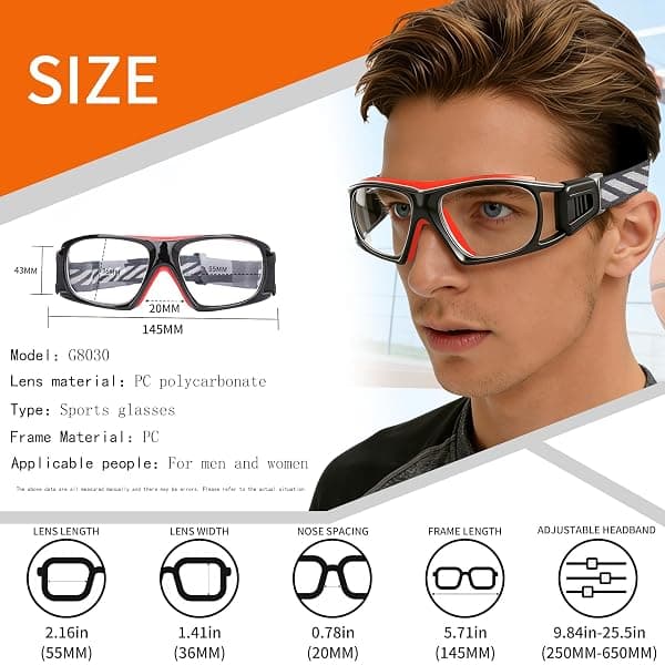 SooGree Anti-Fog Sports Goggles, Black and Red — view 2 of 4