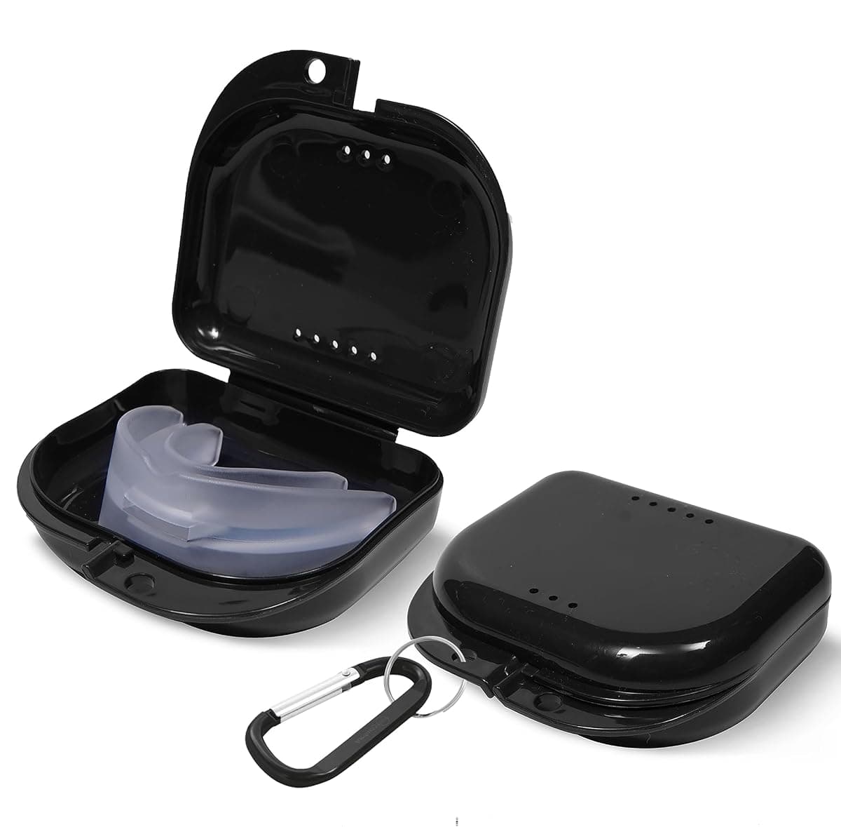 Mrs. Odonto Vented Retainer Case, Black, 2-Pack