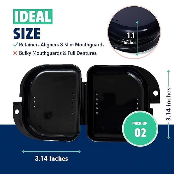 Mrs. Odonto Vented Retainer Case, Black, 2-Pack — view 2 of 4