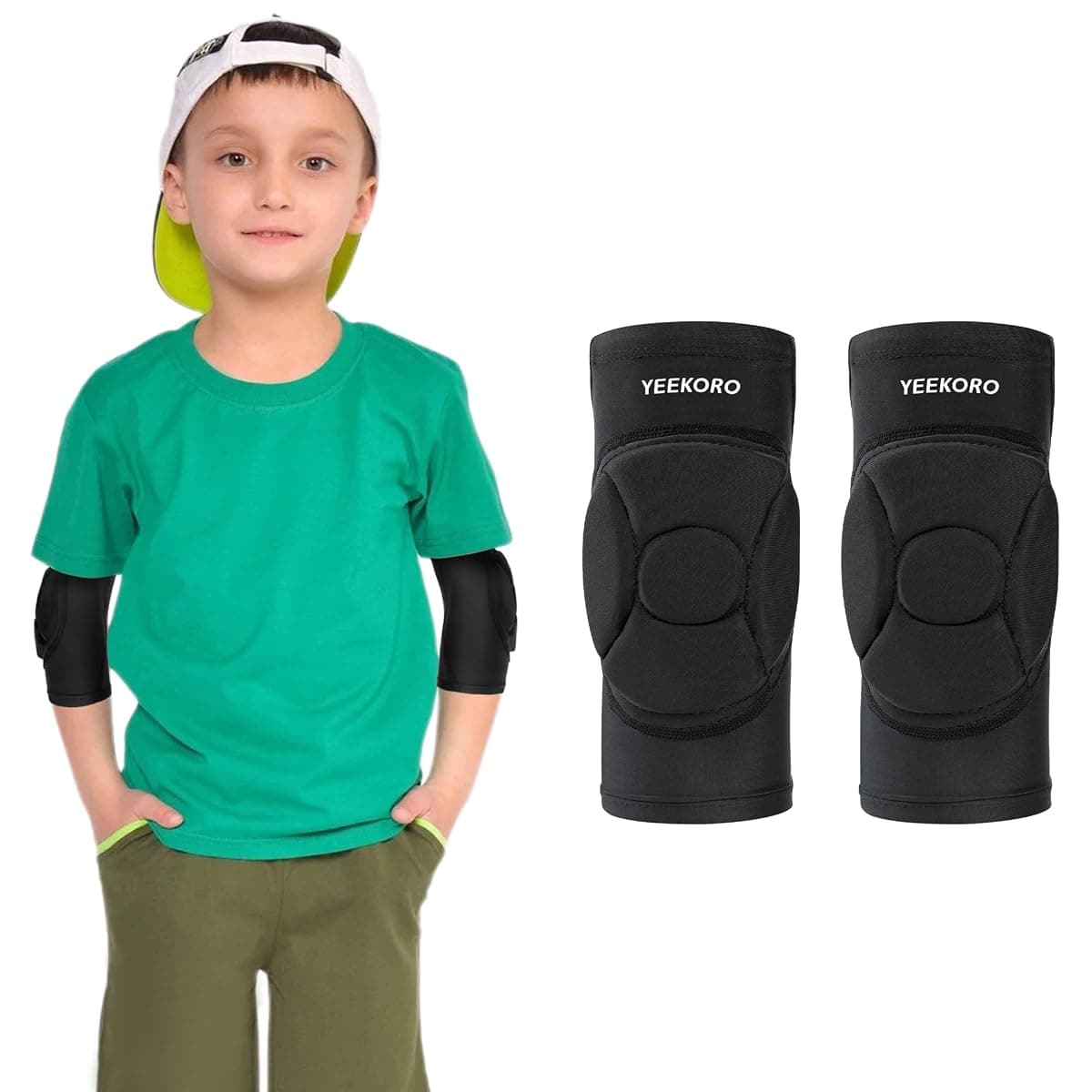 YEEKORO Youth Padded Elbow Sleeves, Medium