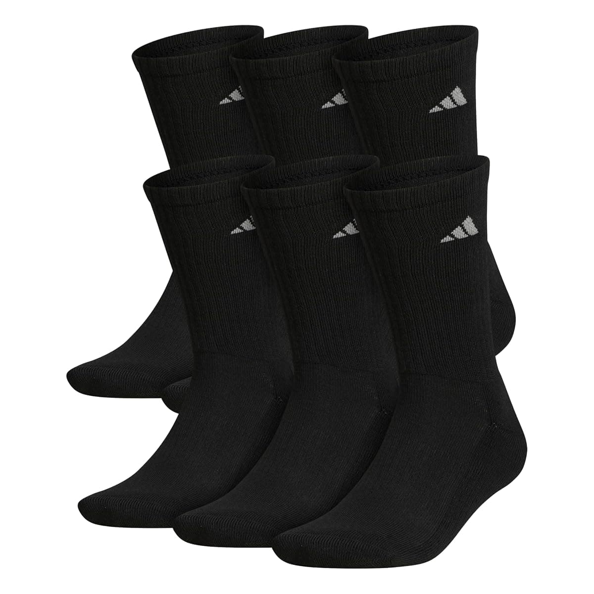 adidas Cushioned Crew Socks, 6 Pairs, Men's Large