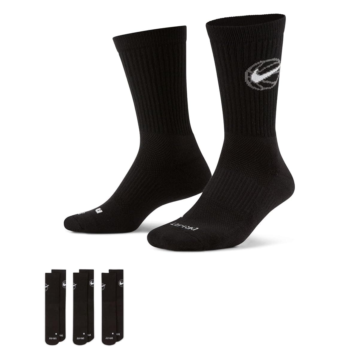 Nike Everyday Cushioned Crew Basketball Socks, Large