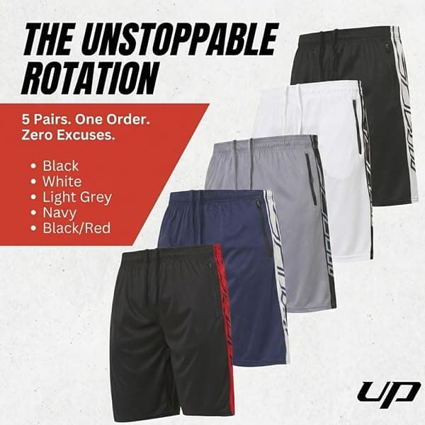 Ultra Performance Shorts, 10 in, 5-Pack, Large — view 4 of 4