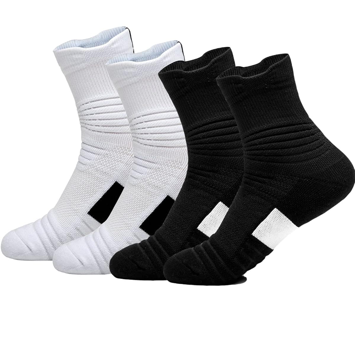 Yoknatt Cushioned Basketball Crew Socks, Four-Pack