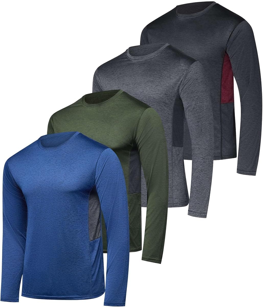 Real Essentials Long Sleeve Tee, 4-Pack, Large