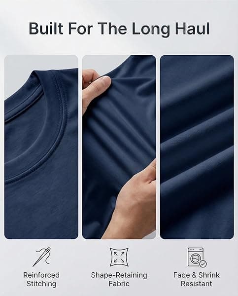 Real Essentials Long Sleeve Tee, 4-Pack, Large — view 4 of 4