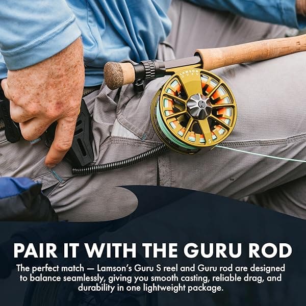 Lamson Guru S Fly Reel, -7+, 6-8wt Olive — view 4 of 4