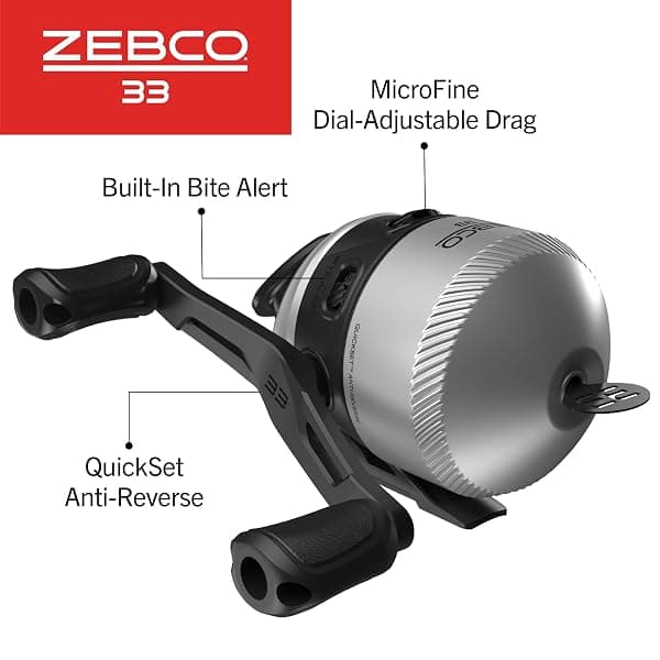 Zebco 33 Spincast Reel, Size 30 Silver — view 3 of 4