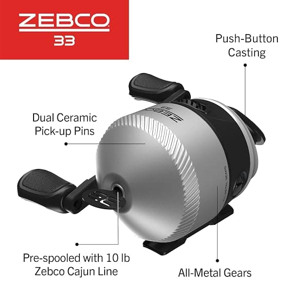 Zebco 33 Spincast Reel, Size 30 Silver — view 4 of 4