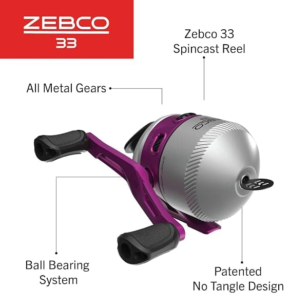 Zebco 33 Spincast Reel, Size 30 Pink — view 2 of 4