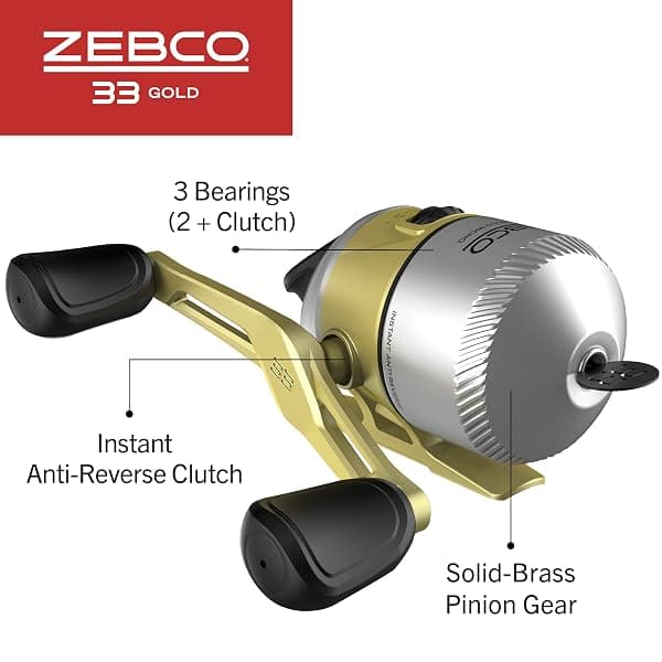 Zebco 33 Gold Micro Spincast Reel, Size 10 — view 3 of 4