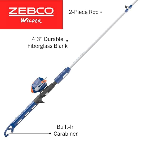 Zebco Wilder Kids Spincast Combo, 4'3", Size 20 — view 2 of 4