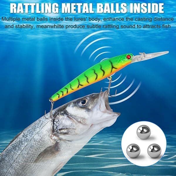 JSHANMEI Deep Diving Crankbaits, 10-Pack, 5 in — view 3 of 4