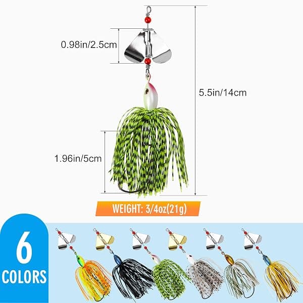 OROOTL Buzzbait Kit, 6-Pack, 3/4 oz — view 3 of 4