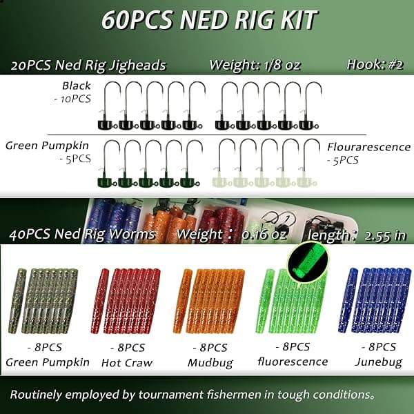 VMSIXVM Ned Rig Kit, 60 Pieces, 1/8 oz Heads — view 2 of 4
