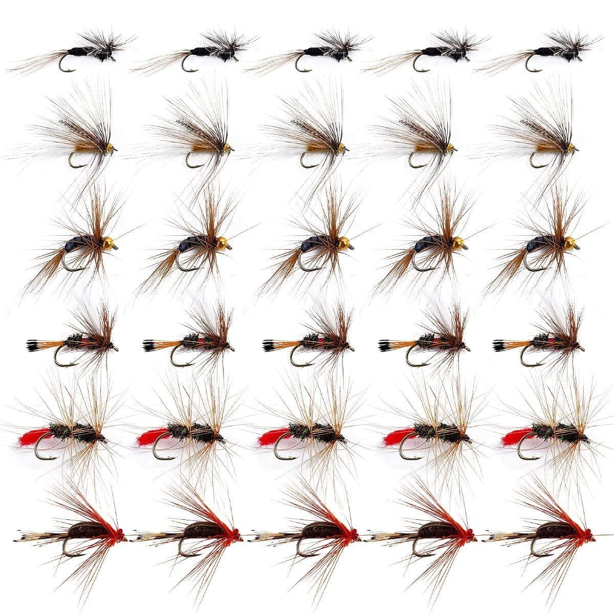 Goture Fly Assortment, 30 Flies, Dry and Wet