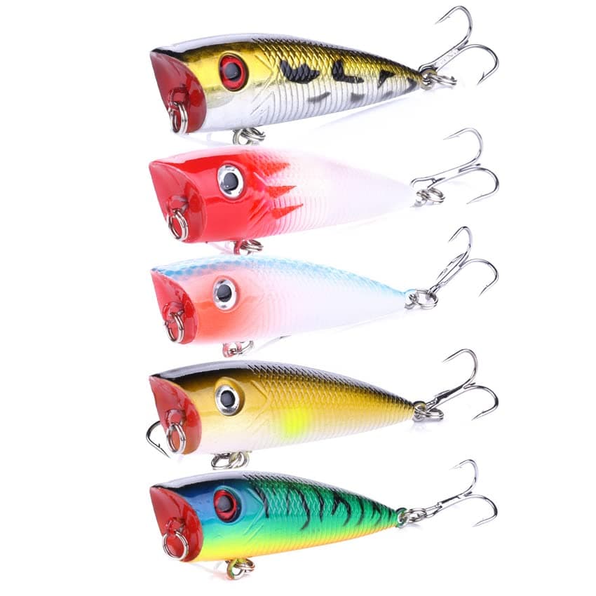 FANGBLUE Topwater Poppers, 5-Pack, 2.36 in