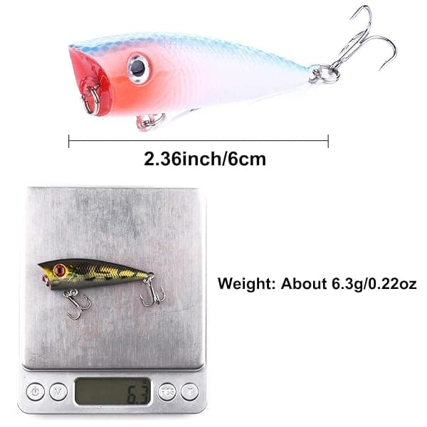 FANGBLUE Topwater Poppers, 5-Pack, 2.36 in — view 3 of 4