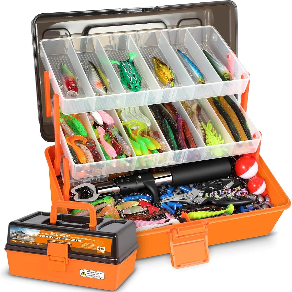 PLUSINNO 3-Layer Tackle Box Kit, 415 Pieces