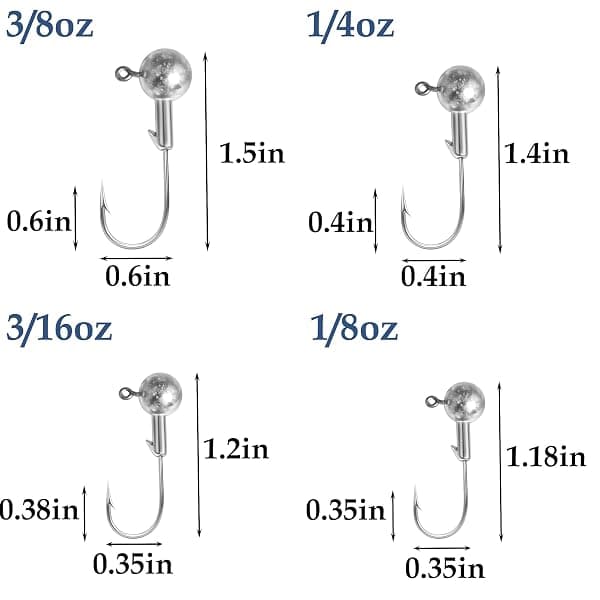 Jeoronuly Jig Head Kit, 40 Pieces, 4 Sizes — view 4 of 4