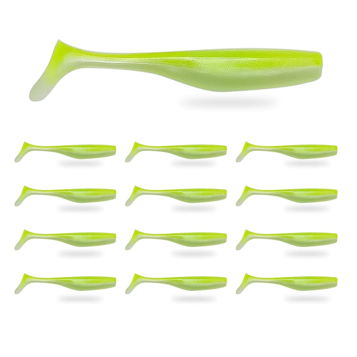 Fish On Tackle Paddle Tail Swimbait, 4 in, 12-Pack