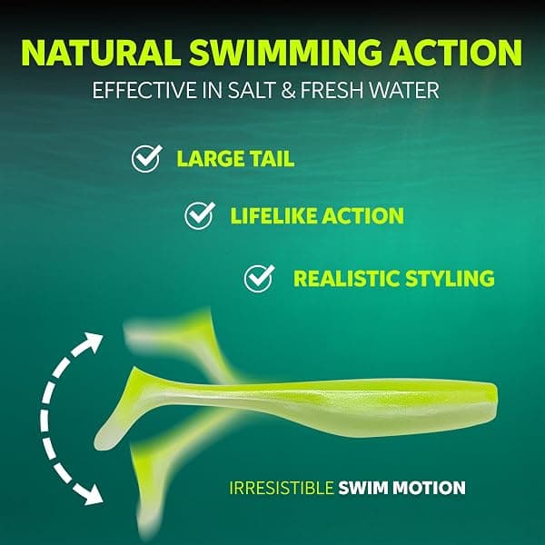 Fish On Tackle Paddle Tail Swimbait, 4 in, 12-Pack — view 3 of 4