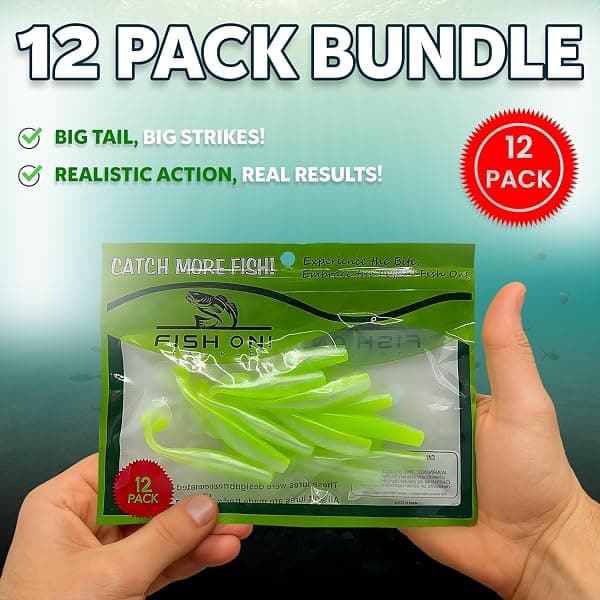 Fish On Tackle Paddle Tail Swimbait, 4 in, 12-Pack — view 4 of 4