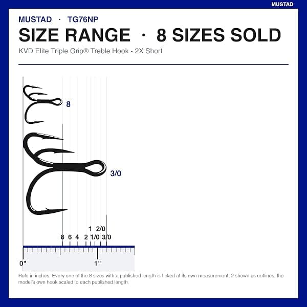 Mustad KVD Elite Triple Grip Treble, Size 4, 6-Pack — view 3 of 4