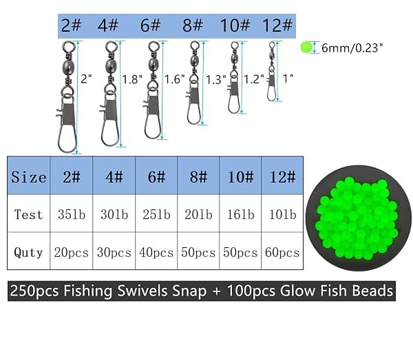 Drchoer Swivel and Bead Kit, 250 Swivels, 100 Beads — view 2 of 4