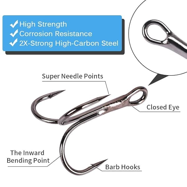 UCEC Treble Hooks, Sizes 2 to 10, 50 Pieces — view 2 of 4