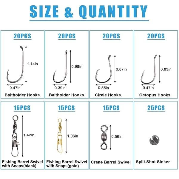 JSHANMEI Hook, Sinker and Swivel Kit, 150 Pieces — view 2 of 4