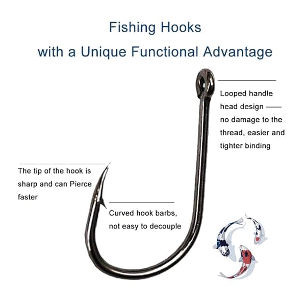 OstWony Barbed Hooks, Sizes 3 to 12, 300 Pieces — view 3 of 4