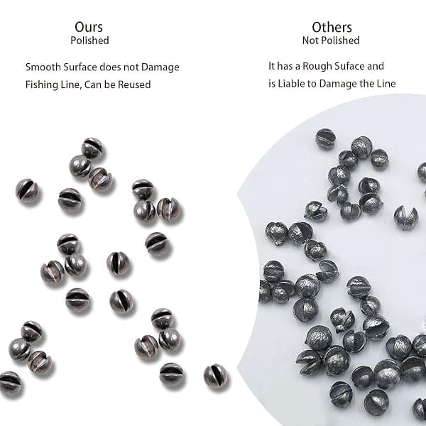 SANWEAL Round Split Shot Sinkers, 5 Sizes, 120 Pcs — view 4 of 4