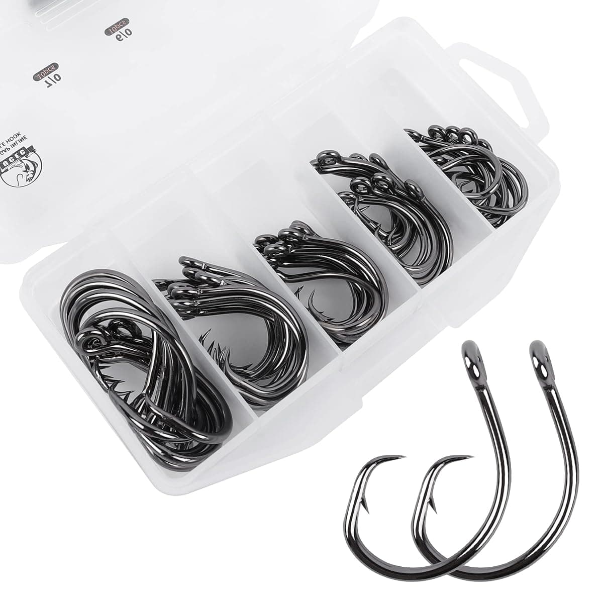 UCEC Inline Circle Hooks, 4/0 to 8/0, 50 Pieces