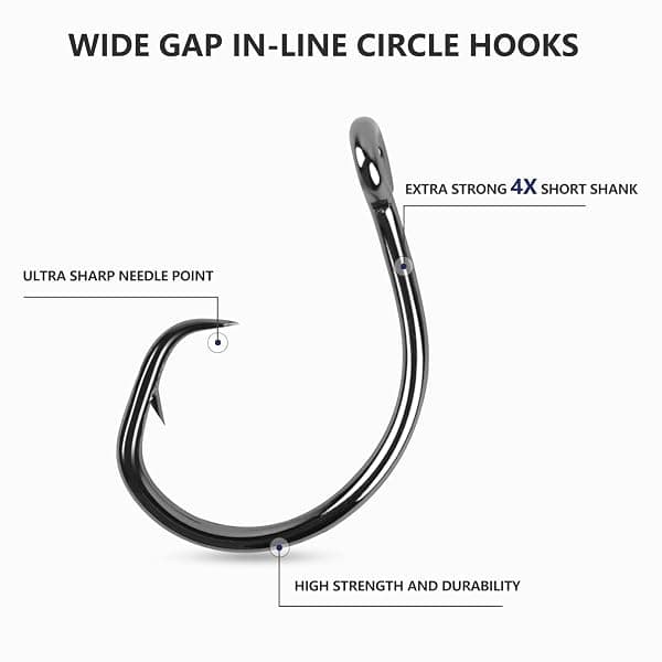 UCEC Inline Circle Hooks, 4/0 to 8/0, 50 Pieces — view 2 of 4