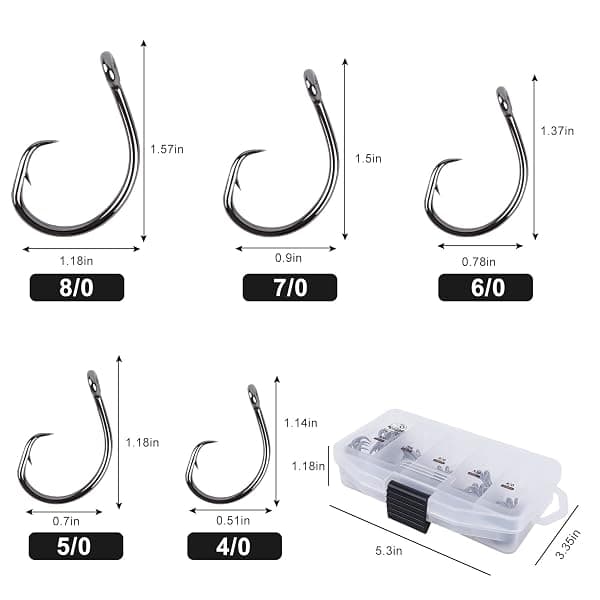 UCEC Inline Circle Hooks, 4/0 to 8/0, 50 Pieces — view 4 of 4