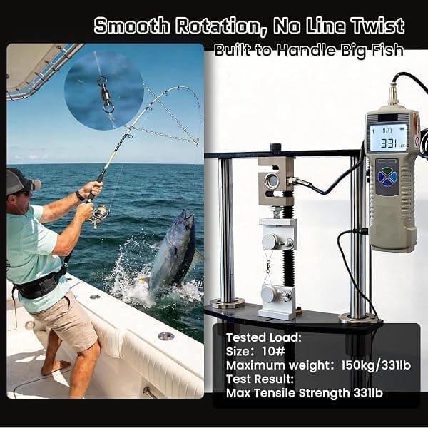 FishTrip Ball Bearing Swivel, Size 3, 77 lb, 30 Pcs — view 3 of 4