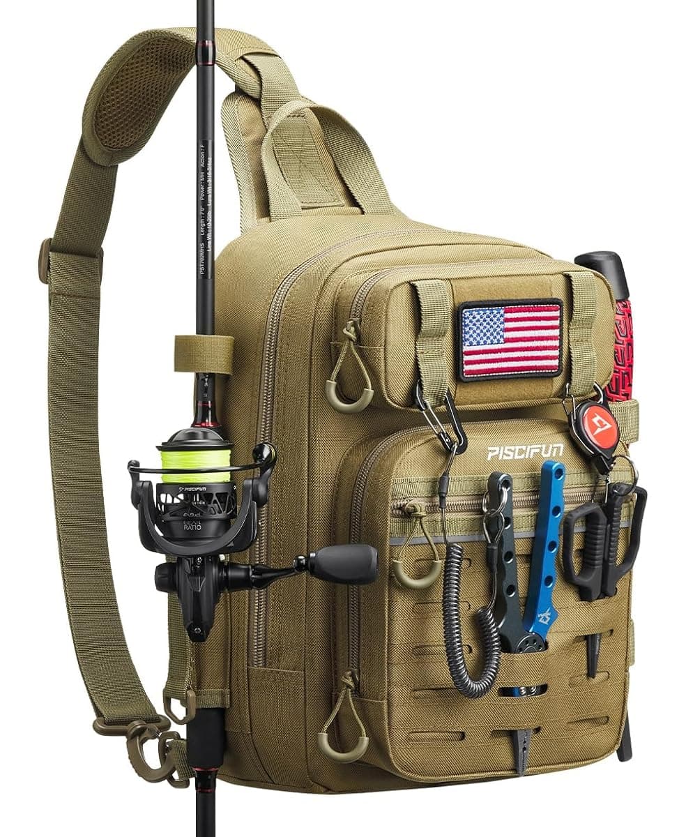 Piscifun Sling Fishing Backpack, 3 3600 Trays