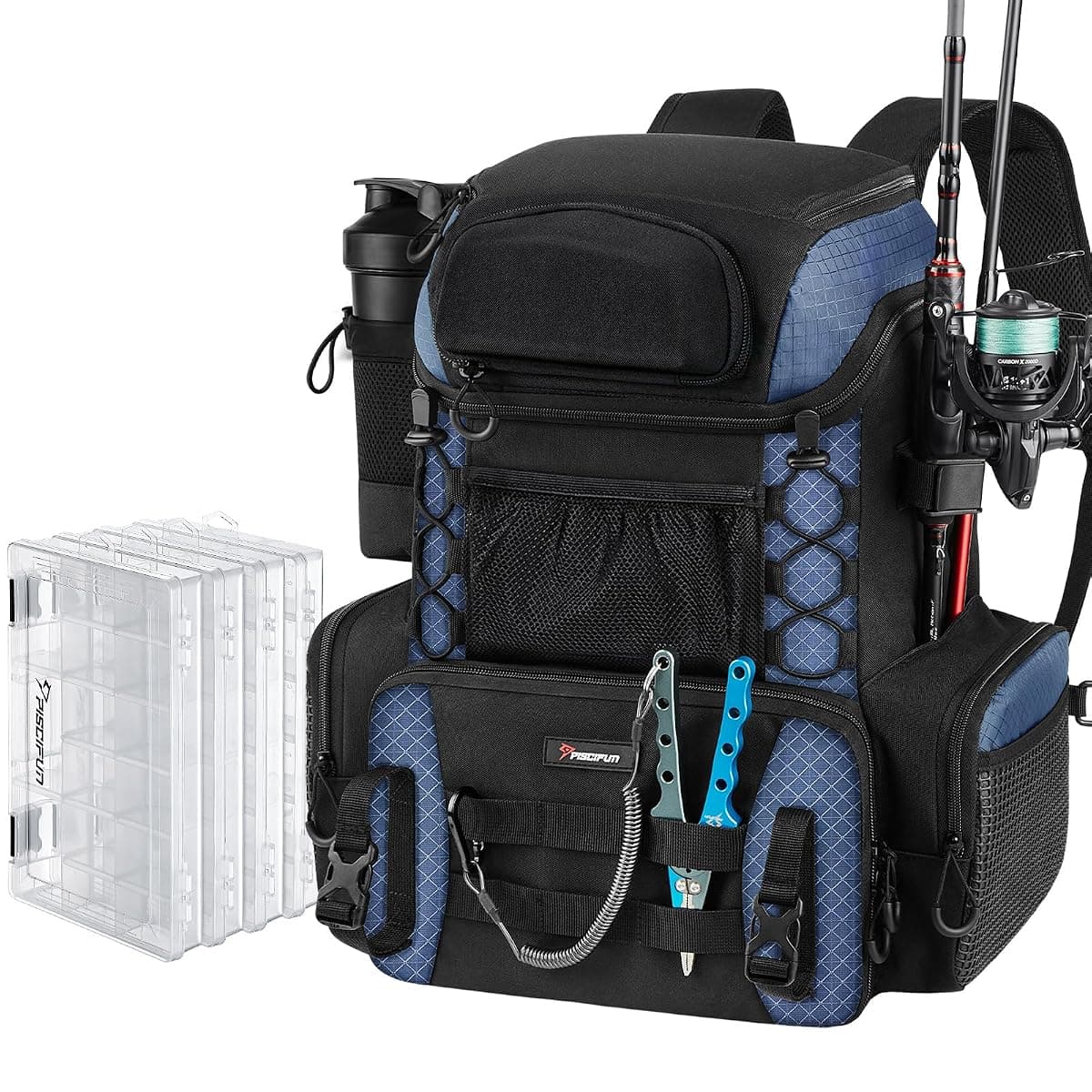 Piscifun Hatchback Tackle Pack, 42L, 4 Trays