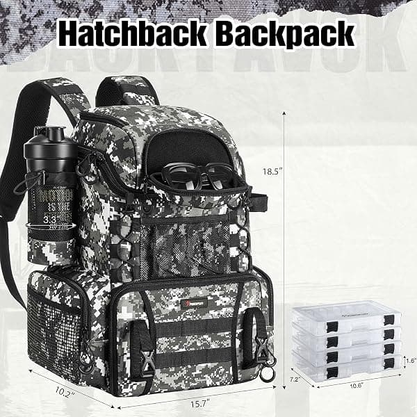 Piscifun Hatchback Tackle Pack, 42L, Camo — view 2 of 4