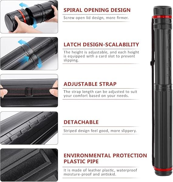DEWEL Telescoping Rod and Poster Tube, 30-51 in — view 3 of 4