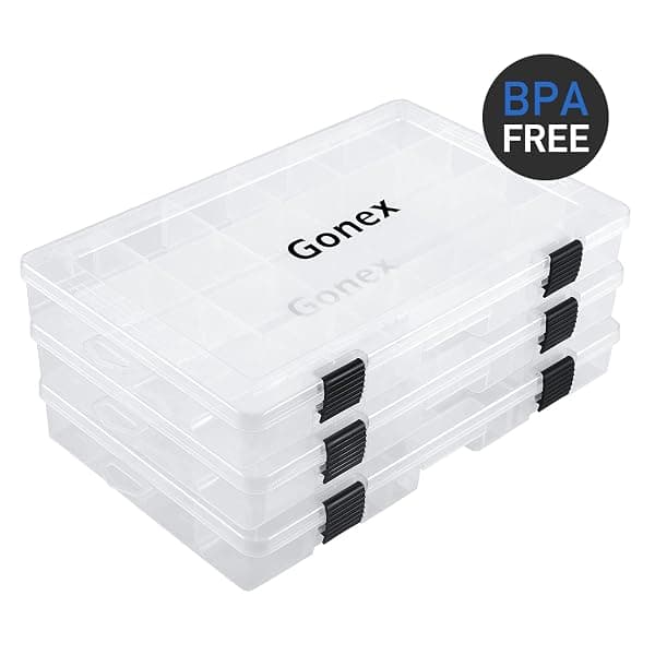 Gonex 3600 Tackle Trays, 3 Pack, Up to 18 Slots — view 4 of 4