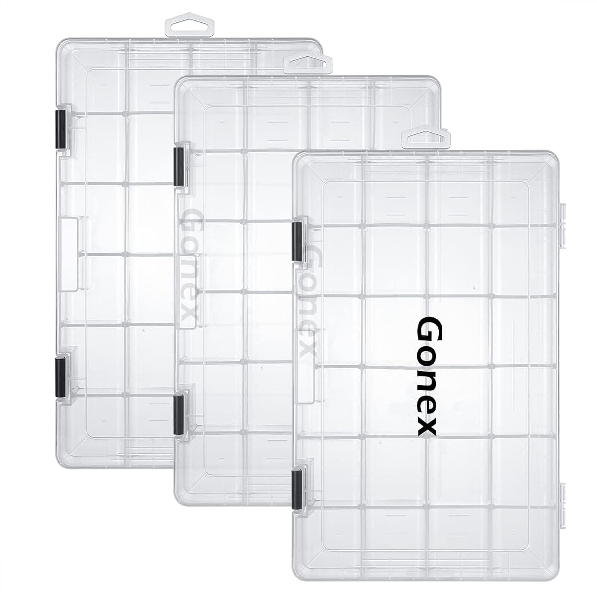 Gonex 3700 Tackle Trays, 3 Pack, Up to 24 Slots