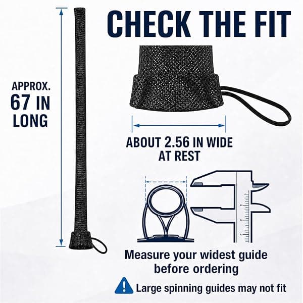 Facune Rod Sleeves, 8 Pack, 67 in Braided Mesh — view 2 of 4